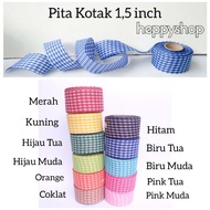 1.5 inch Square Ribbon, Checkered Ribbon