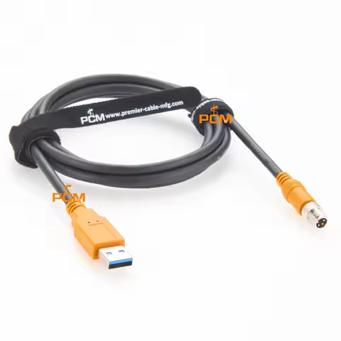 USB 3.0 A Male to M8 4 Pin A-Code Male Cable, Industrial USB to M8 Connector Cable 1.5m for sensor c