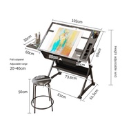 ♞,♘,♙,♟Drawing table drafting table drafting table drafting glass table with extra side table drawe