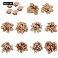 [CHiWANji] 00/200 Pieces Hexagon Shapes MDF Cutouts Wood Wooden Embellishments Shapes for DIY Craft 