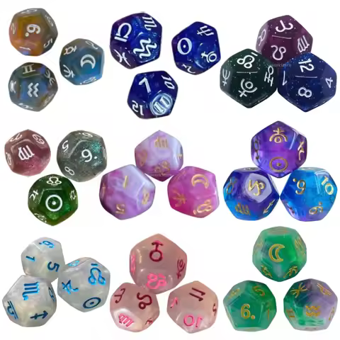 3x 12 Sided Dice Entertainment Toys Astrology Dice for KTV Role Playing Game Table Party Dice Multif