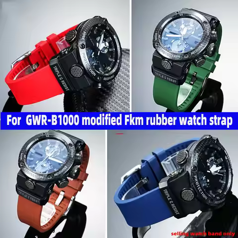 GWR-B1000 Modified Fkm watch band For Casio G-SHOCK Air Hero 5588 GWR-B1000 rubber watch strap acces