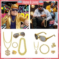 ci Hip Hop Costume Kit Dollar Sign Pendant Necklace Hat Dollar Rings Sunglasses