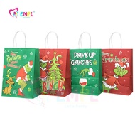 Christmas Kraft Paper Gift Bag Christmas Series Party Candy Wrapping Paper Bag Ready Stock Children Birthday Party Gift Bag