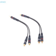 JRMO Distributor Converter Speaker Gold Cable Cord Line Cooper Wire 2 RCA Female To 1 RCA Male Splitter Cable Audio Splitter HOT