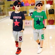SR4 Ready Stock Immediate Shipping Boys' Suit Children's First Choice Summer Sports Two-Piece Suit K
