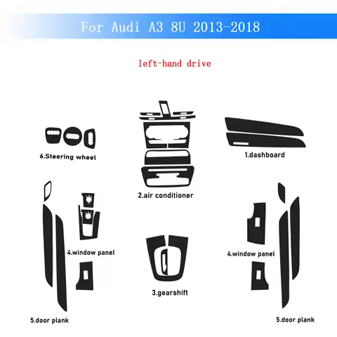 Carbon Fiber For Audi Q3 8U 2013-2018 Car Film Interior Sticker Center Console Gear Dashboard Air Do