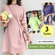 New Summer Korean skirt dress Medium long t-shirt Plus size