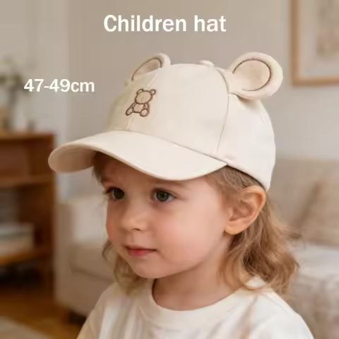 Baby Boy Girl Baseball Cap 47-49cm 1-3 Years Toddler Kid Hat Cute Cartoon Bear Embroidery Dad Hat Sn