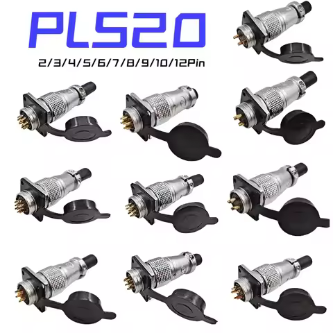 PLS20 2/3/4/5/6/7/8/9/10/12 Pin Aviation Connector Air Carrier Connector WS20 TP20 Opening Diameter 