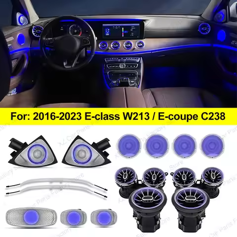 64 Colors LED Air Vents for Mercedes Benz W213 E-Class Coupe AMG E43 E53 E250 3D Rotating Tweeter Sp