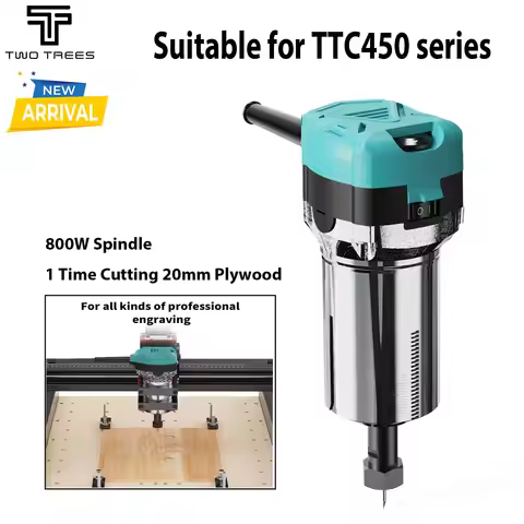 Twotrees 800W Spindle Milling Motor For TTC450 Pro Metal Cutting and Engraving CNC Wood Router Compa