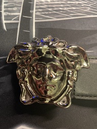 Versace Medusa 皮帶 金屬搭扣 黑色皮革