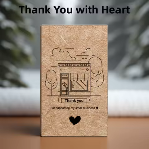 30pcs Natural Kraft Paper Thank You Card Enterprise Store Business Thank You Order Card Wholesale Cu