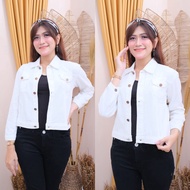 ARO - WHITE CROPTY JEANS JACKET WOMEN'S WHITE JEANS JACKET