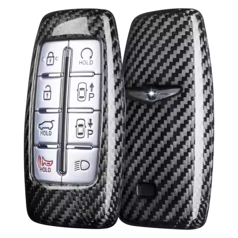 For 8 6 4 Button Genesis Key Cover Carbon Fiber Key Shell For Hyundai Genesis GV70 GV80 GV90 Key Cas