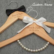 Engraved Hangers For Wedding, Personalised Coat Hanger For Bride And Groom, Bespoke Wedding Day Hang