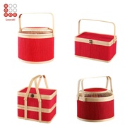 [Lovoski] Bamboo Basket for Gift Packing And Food Storage, Lid Included for Snacks And Fruits