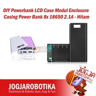 DIY Powerbank LCD Case Modul Enclosure Casing Power Bank 8x18650 2.1A - Hitam