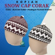 Kopiah Snow Cap Corak / Kopiah Kait Turki / Topi Snowcap Kopiah untuk Rambut tebal