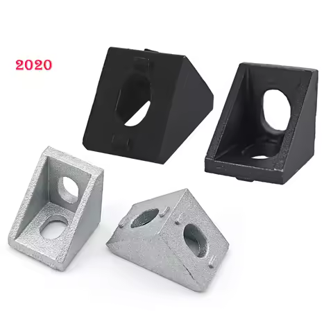 10pcs Aluminum 2020 Corner Bracket Fittings Aluminum 20x20 L Connector Angle Bracket Fastener Alumin