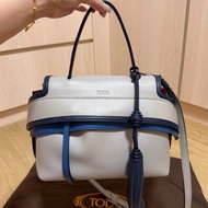 tod's tods wave  灰藍 斑鳩灰配藍  豆豆包 大嘴包 手提包 斜背包 肩背包 側背包
