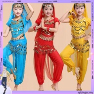 Ready Stock 7pcs Kids&Adult Chiffon Belly Dance Dress Gypsy Women Halloween Costume