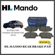 HL MANDO Rear Brake Pad Kia K5 Hyundai Veloster TC61 Spare Part - MPH60