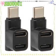 SHOUOUI 2PCS USB C Adapter, 4K@60Hz 100W USB C Splitter, 10Gbps 90 Degree Angle USB 3.1 Type C Male 