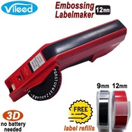 3D Embossing Label Maker Handheld Manual Lettering Machine 9mm 12mm Plastic Labels Printer Portable 