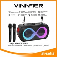 VINNFIER TANGO XT6000 WMU PORTABLE BLUETOOTH SPEAKER 300W | PARTY LIGHTS EFECTS | 2 UHF WIRELESS MIC
