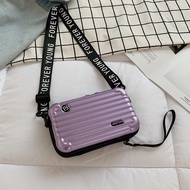 กระเป๋าใบเล็กทรงหีบกระเป๋าเดินทางขนาดมินิกระเป๋าทรงสี่เหลี่ยมใบเล็กแบบแข็งทำจากพลาสติก PC กระเป๋าสะพายไหล่ผู้หญิงกระเป๋าใส่โทรศัพท์มือถือสะพายข้าง