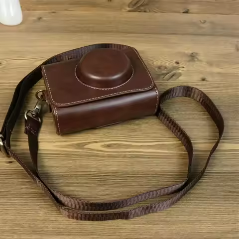 Oil PU Leather Camera Bag Case for Canon G7X Mark II III G7X3 SX740 HS SX730 Sony HX90 ZV1II ZV1F Lu