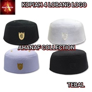 KOPIAH 4 LOBANG LOGO TEBAL THAILAND/ BLACK, HITAM/WHITE, PUTIH/ORIGINAL