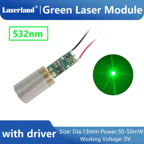 13mm 532nm 30-50mW Dot Laser Diode Module with Driver Stage Effects