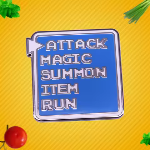 Final Fantasy VII FF 7 game settings Gameboy menu enamel pin brooch