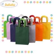 BUTUTU 6PCS Colored Kraft Paper Bags, Candy Colorful with Handles Rectangular Gift, Mini Hand-held Cookie Christmas Festival Gift Bag Party