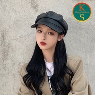 Premium Korean Beret Hat Leather Hat/ Leather Hat Beret Hat