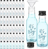 Boao 50 Pcs Baby Shower Favors for Guests Include 50 It's a Boy 1.7oz Mini Empty Plastic Alcohol Sho