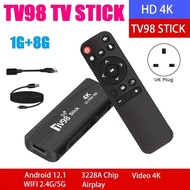 TV98 TV STICK 1G+8G Android12.1 2.4G 5G WiFi Android Smart TV BOX 4K 60Fps Set Top Box