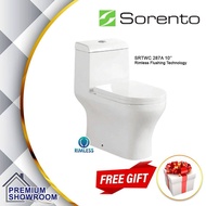 SORENTO WC One Piece Bathroom Water Closet Washdown Toilet Bowl (WHITE) SRTWC287A 10"