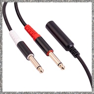 [feidan33.ph] 1Pcs 6.35mm 1/4 Inch Stereo TRS Female to 2 Dual 6.35mm Mono  Male Y Splitter Cable Au
