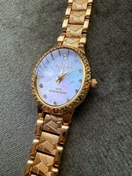 Elgin 金絲編織幾何復古石英錶