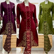 (NO COD) Baju Kebaya satin labuh songket printed Kurung sulam exclusive Baju nikah songket Plussize 