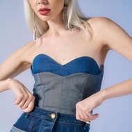MOTTOM - Niki Double Strapless Denim Top