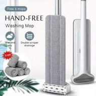 Floor Mop With 5pcs Mop Cloth Replacement, Automatic Dehydration Flat Mop, Home Cleaning Tool