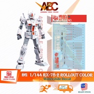 [Snow Flame] Waterslide Decal - HG 1/144 RX-78-2 Rollout Color (Fluo) RX78 GTO Model Kit Water HG36 