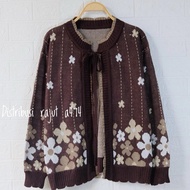 CARDIGAN RAJUT KANCING PITA MOTIF BUNGA WANITA KOREA STAYLE