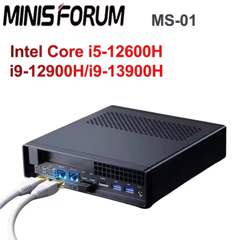 MINISFORUM MS-01 Intel Core i5-12600H/i9-12900H/i9-13900H Mini PC Windows 11 2xDDR5 2.5G Desktop Gam