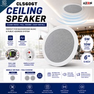 AXON CLS606T 6” Ceiling Speaker 5W/10W Line Ceiling Wall Mount Speaker 70V/100V For Cafe BGM
